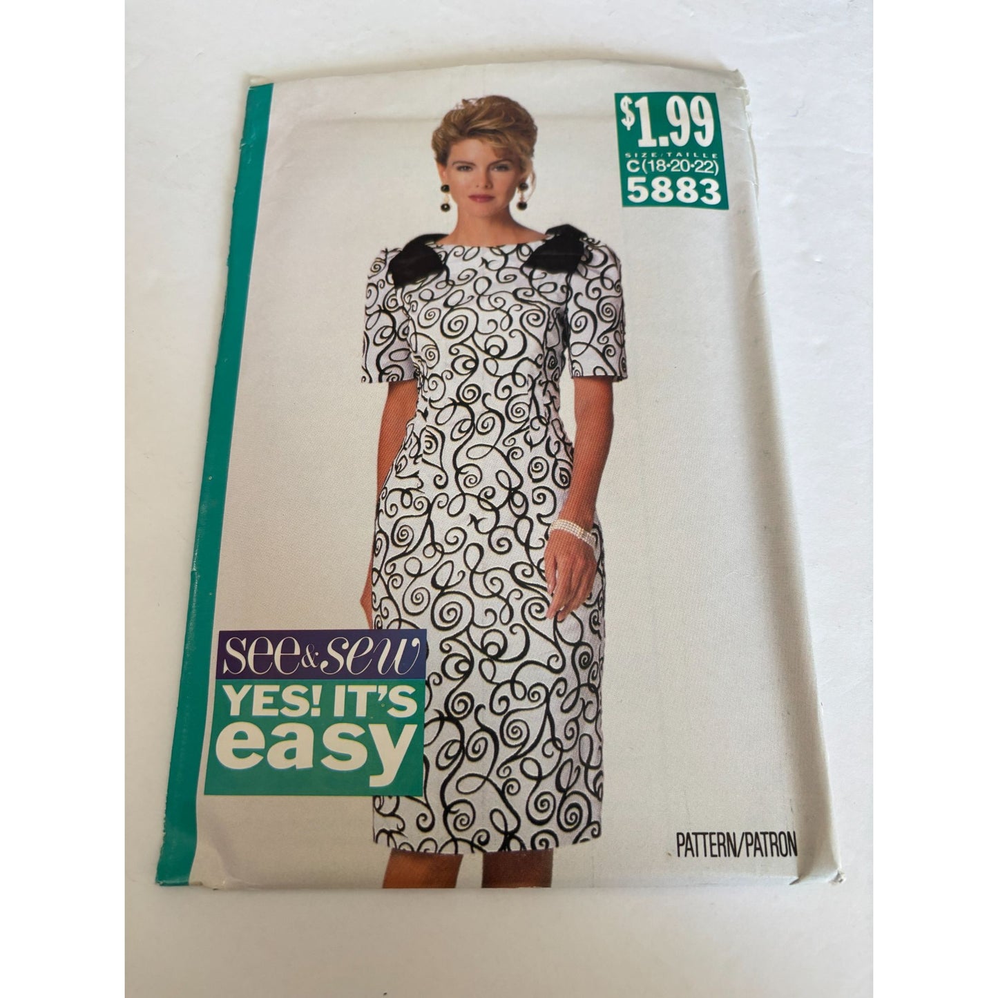 Butterick Sewing Pattern 5883 Sheath Dress Modest Easy Career 18 20 22 Uncut