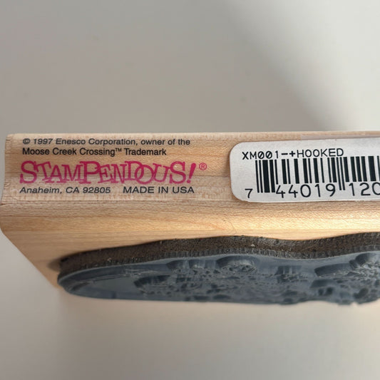 Stampendous Rubber Stamp Hooked Bear Fishing Funny Fathers Day Card Moose Creek