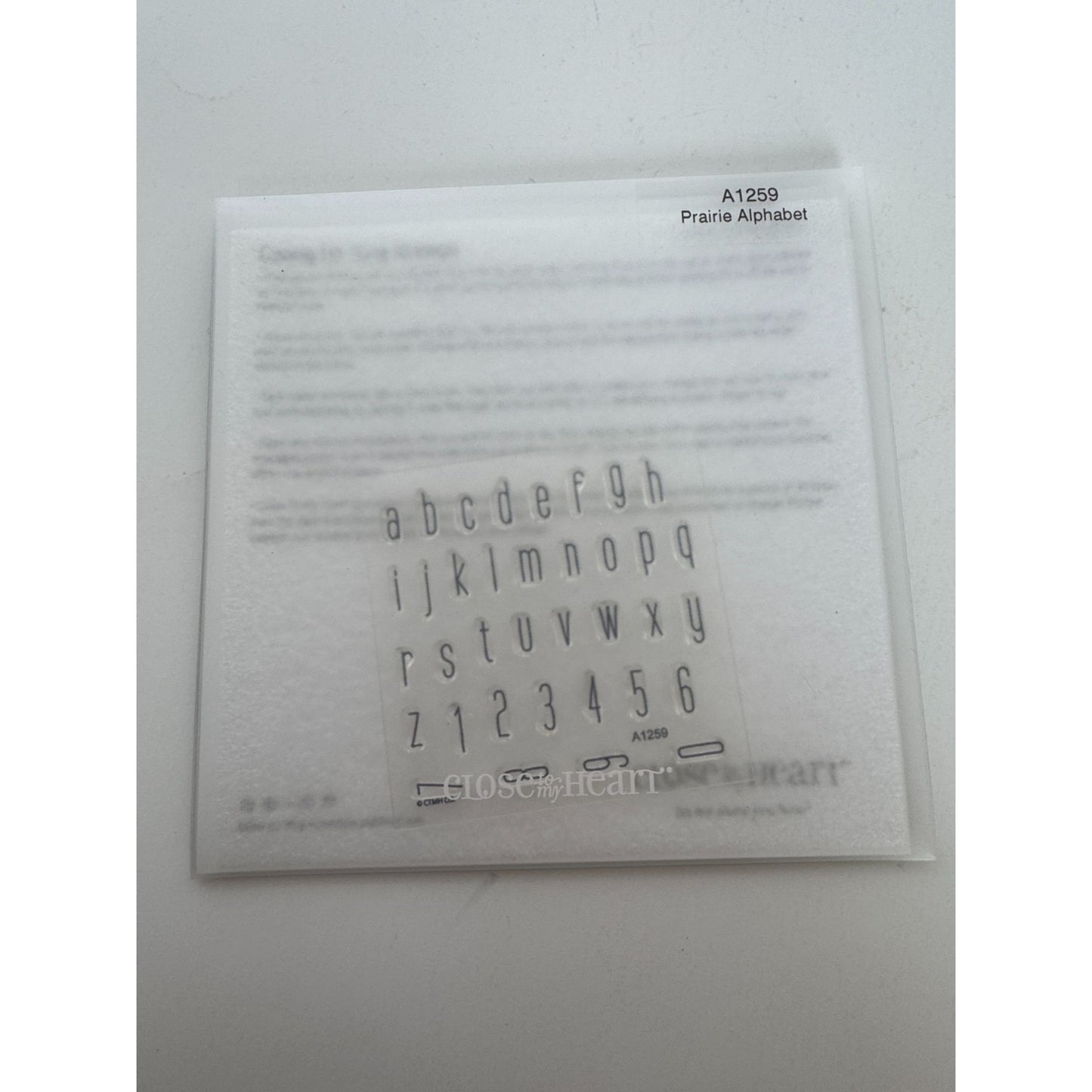 CTMH My Acrylix Acrylic Stamp A1259 Prairie Alphabet Letters Numbers Lower Case