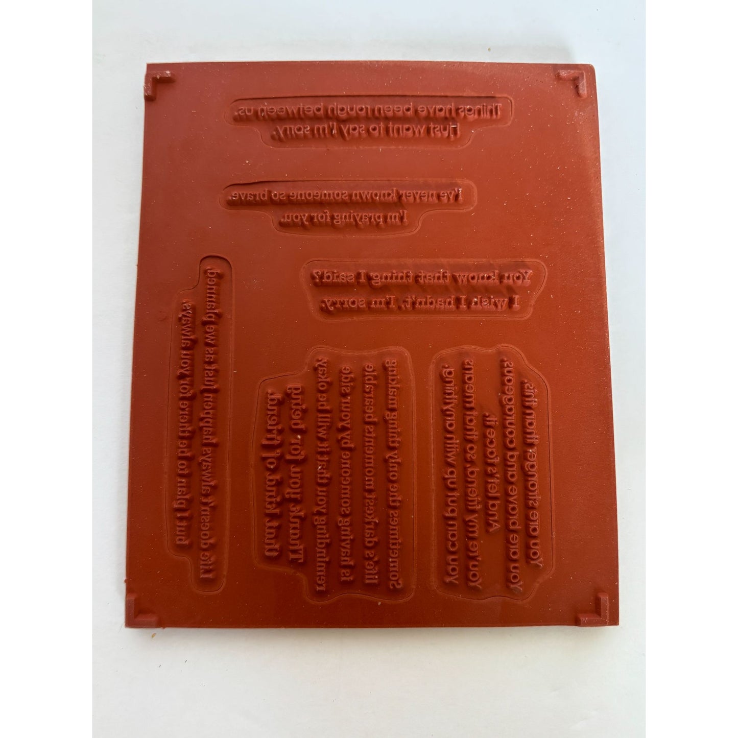 Stampin Up Rubber Stamp Set Hard To Say Apology Inspiration Friendship Praying
