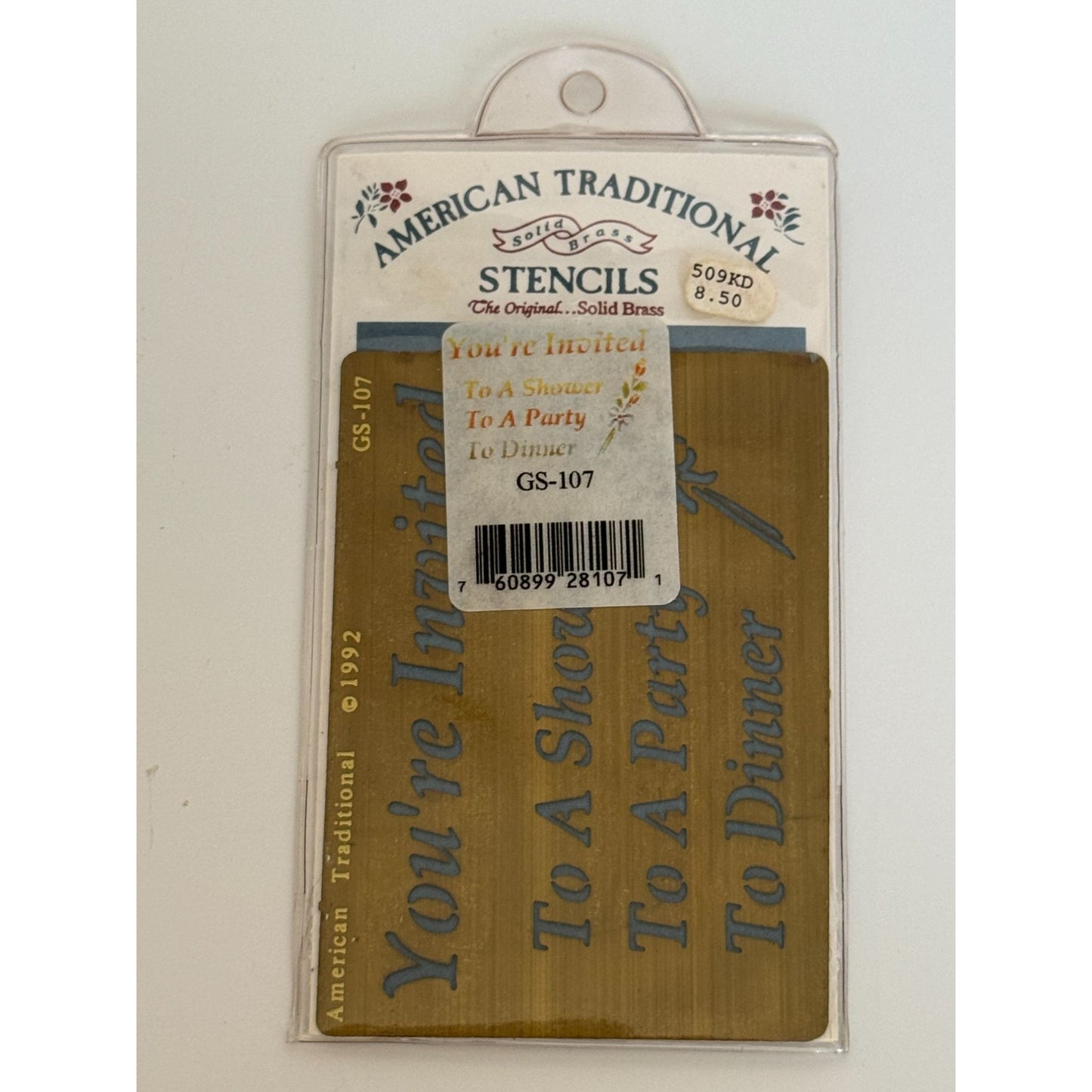 American Traditional Brass Stencil You are Invited To Shower Party Dinner GS-107