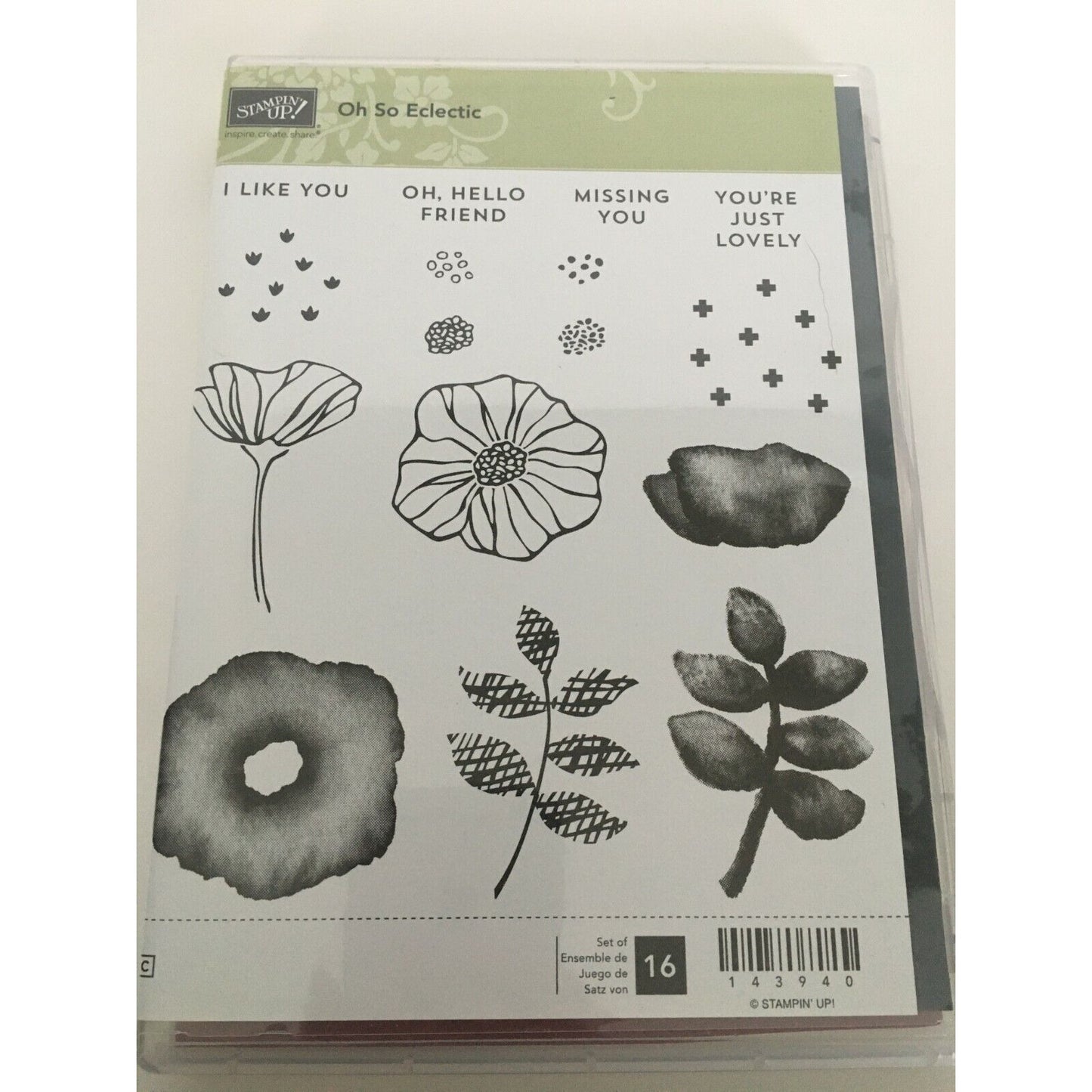 Stampin Up Oh So Eclectic Stamp Set Eclectic Layers Thinlits Dies Flower Leaf 16