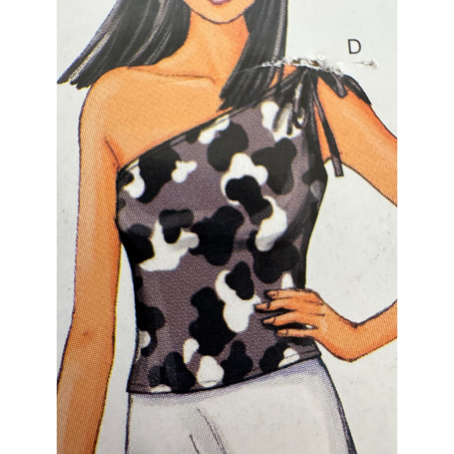 Butterick Sewing Pattern P494 Asymmetrical Tops One Shoulder Ruched Shirt L XL