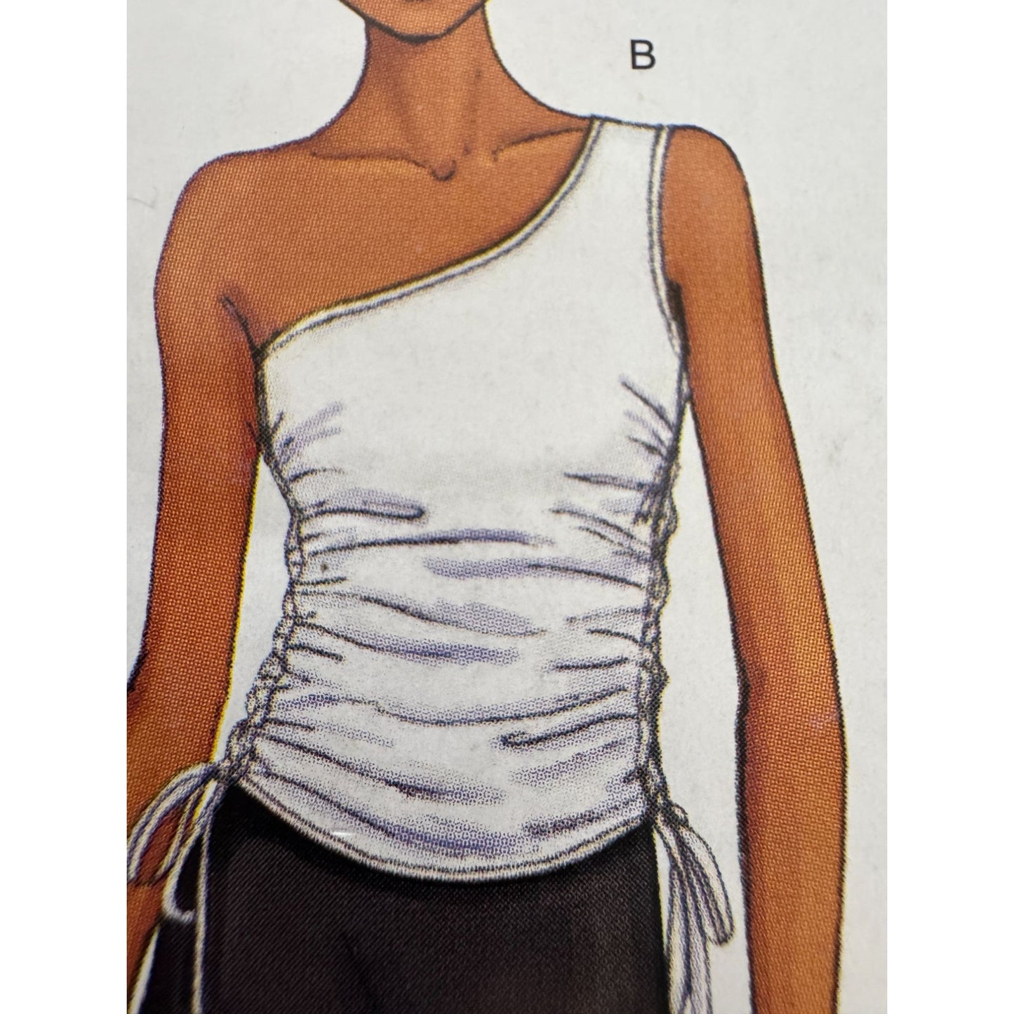 Butterick Sewing Pattern P494 Asymmetrical Tops One Shoulder Ruched Shirt L XL
