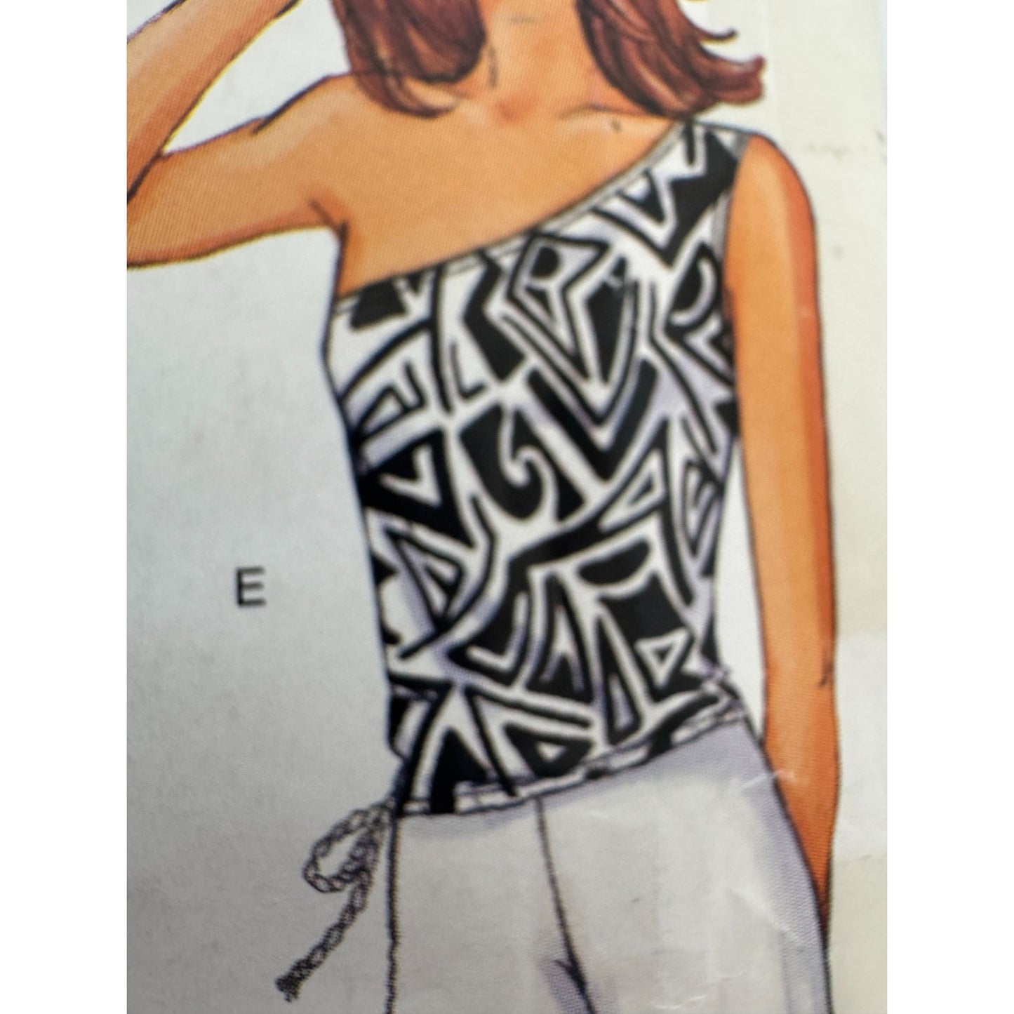 Butterick Sewing Pattern P494 Asymmetrical Tops One Shoulder Ruched Shirt L XL