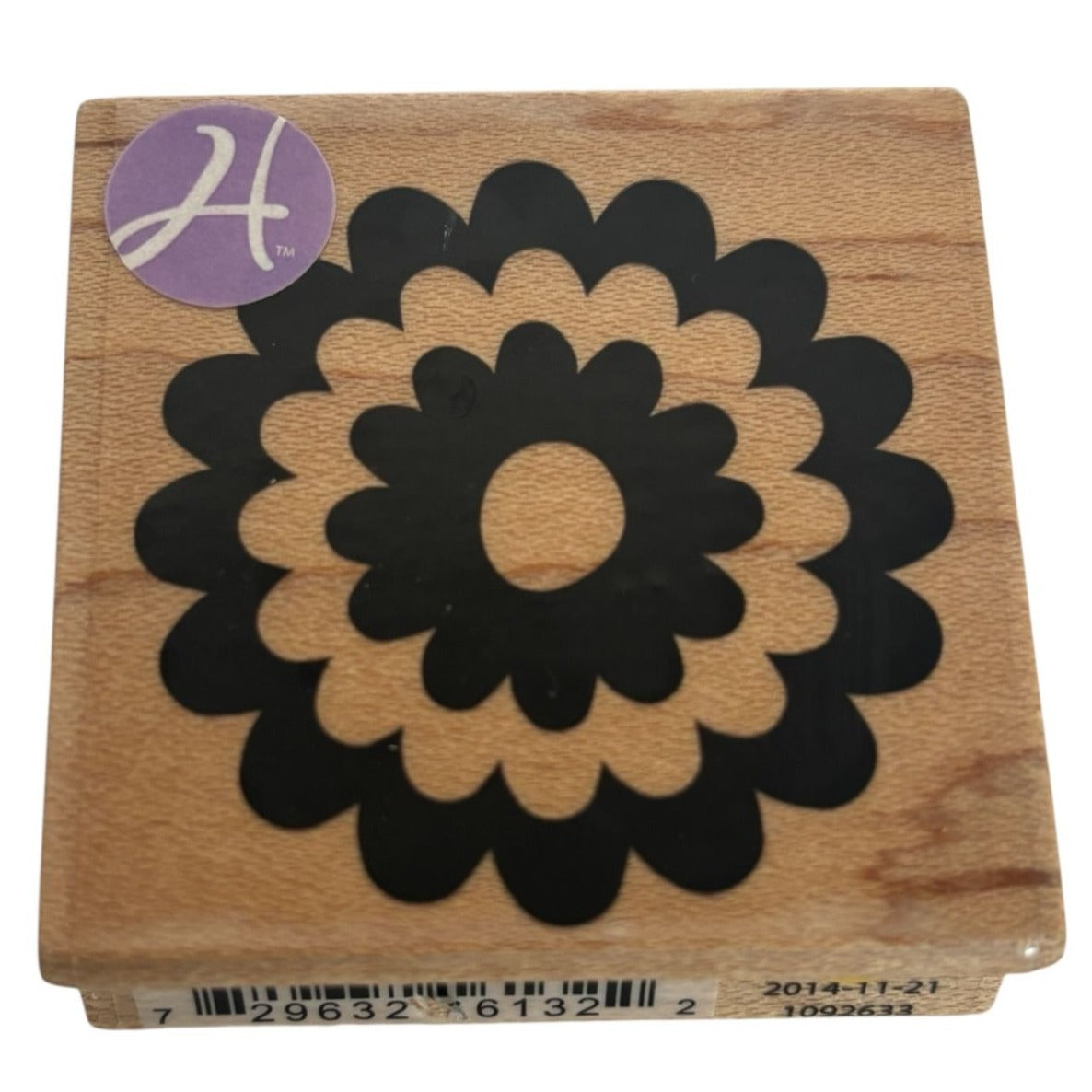 Hampton Art Wood Rubber Stamp Flower Power 60s Starburst Retro Bloom Card Making