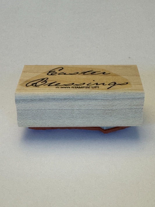 Stampin Up Rubber Stamp Easter Blessings Card Making Sentiment Words Cursive