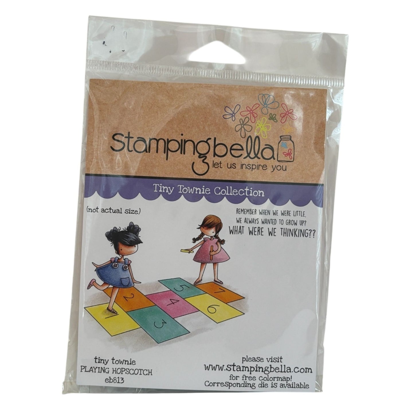 Stamping Bella Rubber Stamp Set Playing Hopscotch Funny Friendship Card Making
