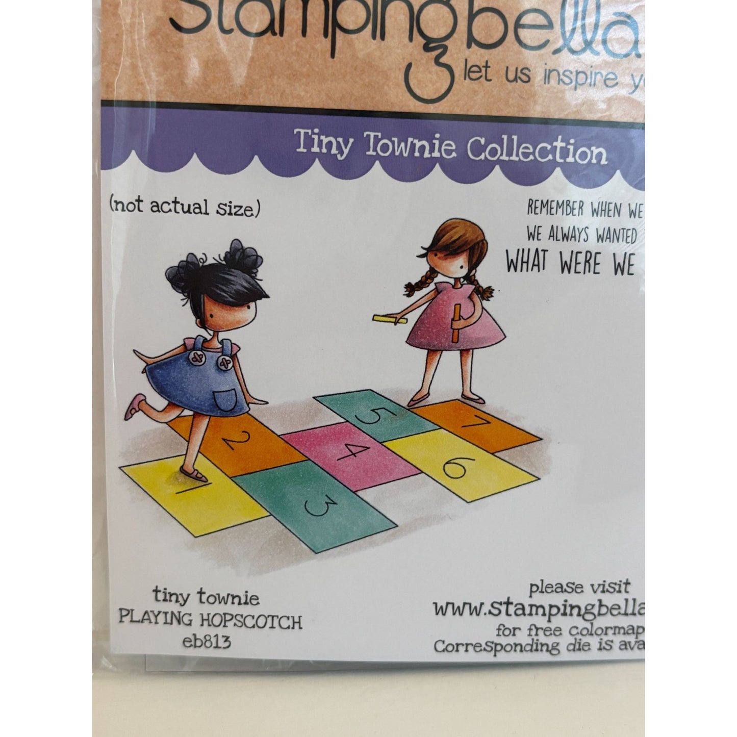 Stamping Bella Rubber Stamp Set Playing Hopscotch Funny Friendship Card Making
