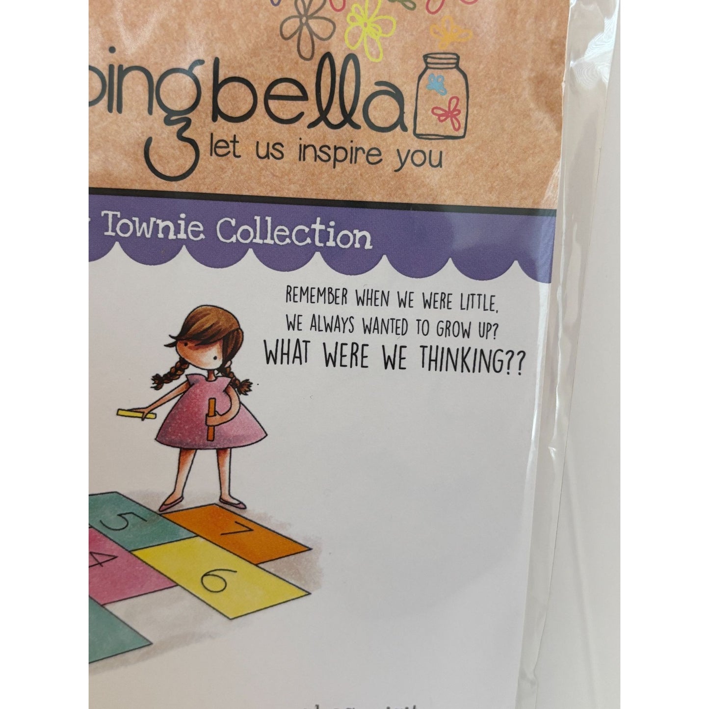 Stamping Bella Rubber Stamp Set Playing Hopscotch Funny Friendship Card Making