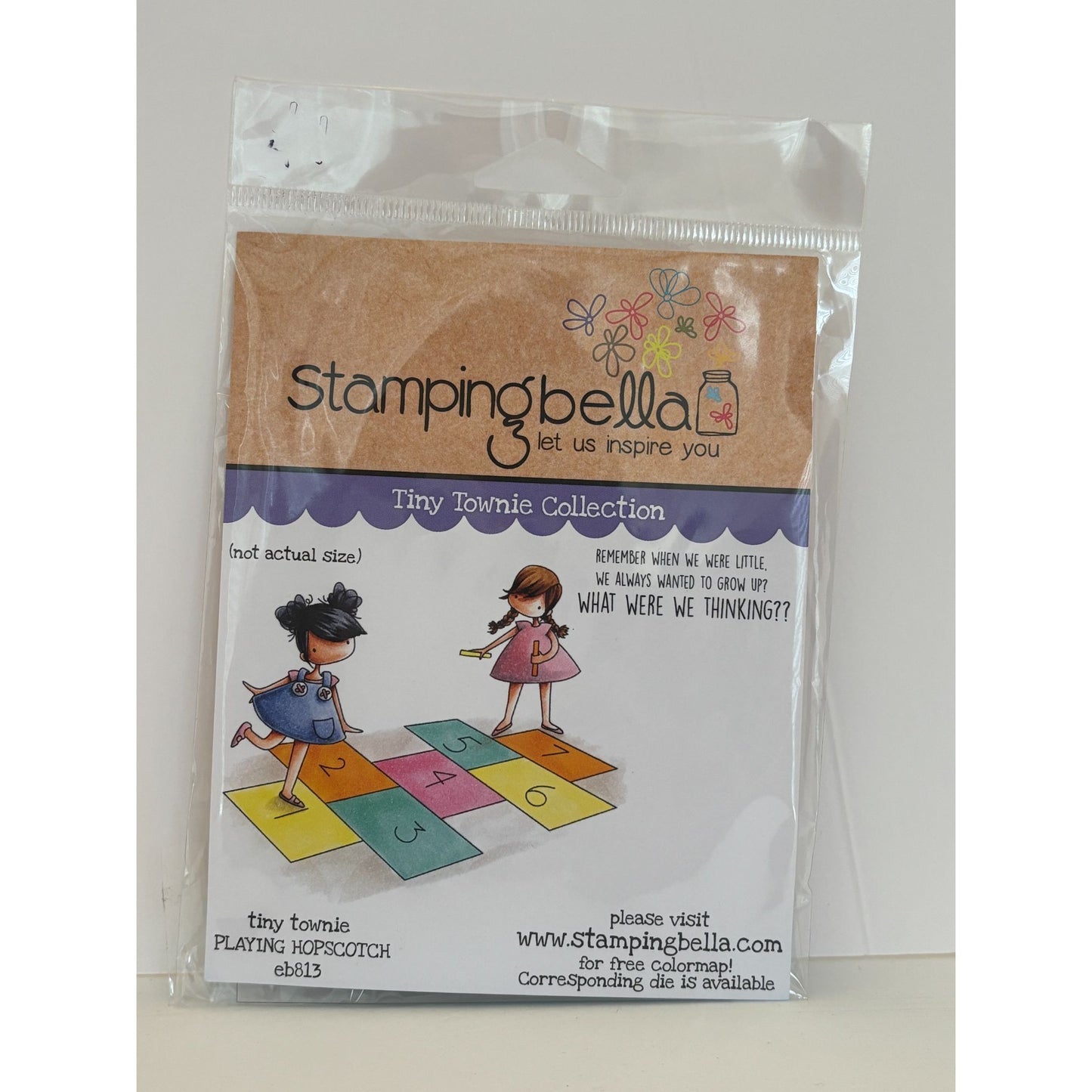 Stamping Bella Rubber Stamp Set Playing Hopscotch Funny Friendship Card Making