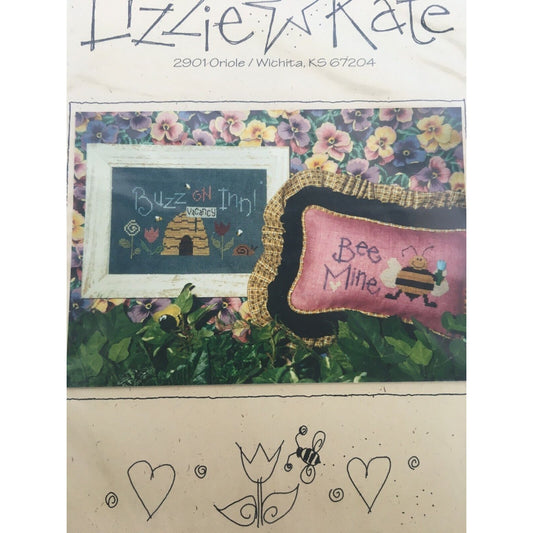Lizzie Kate Cross Stitch Pattern Buzz on Inn & Bee Mine Bees Summer Needlework