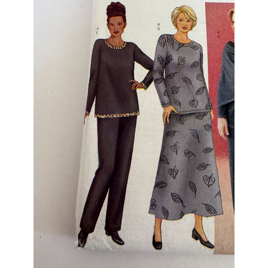 Butterick Sewing Pattern 6719 Womens Top Skirt Pants Wrap Outfit 16W 18W 20W Delta Burke