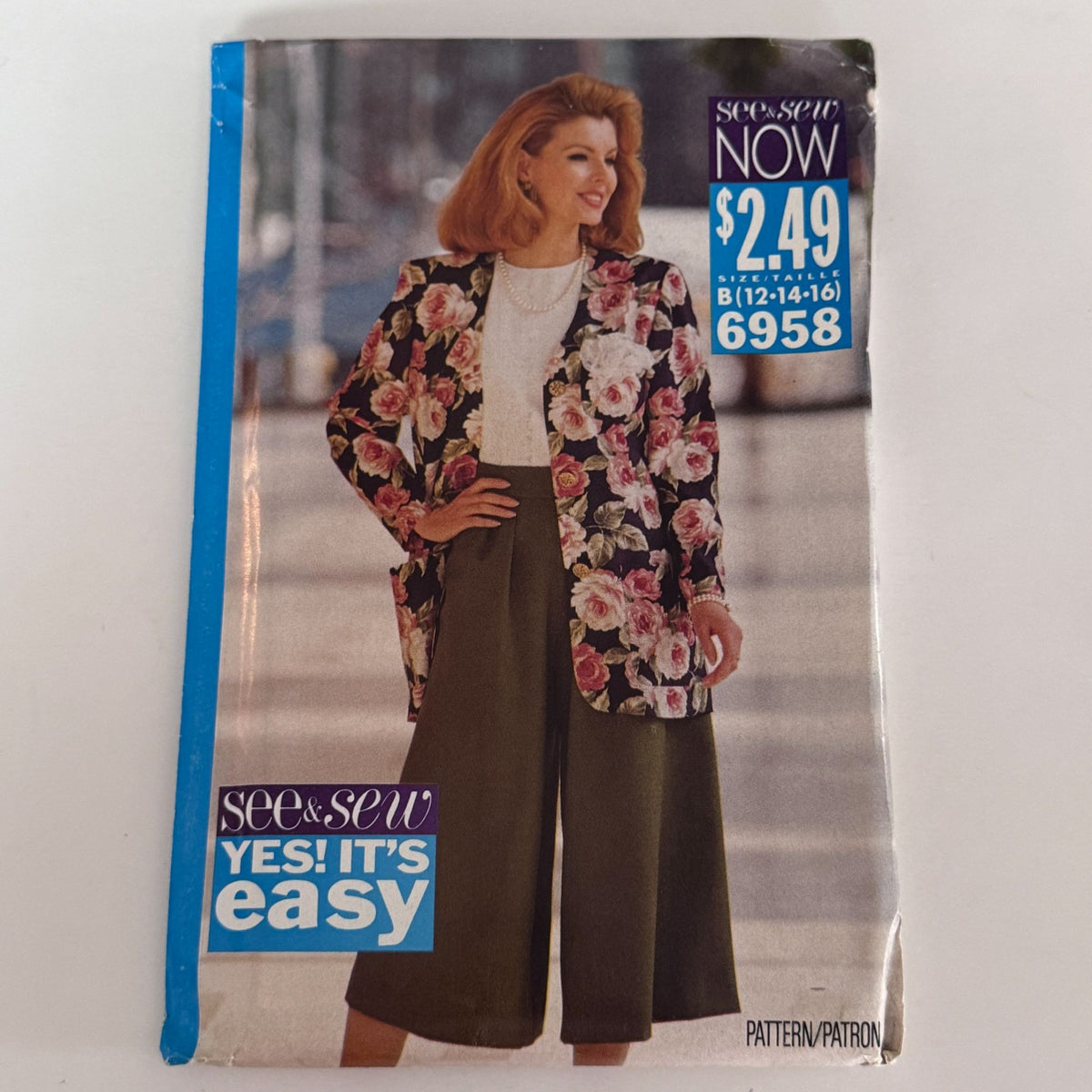 Butterick Sewing Pattern 6958 1990s Work Jacket Top Split Skirt 12 14 16 Uncut