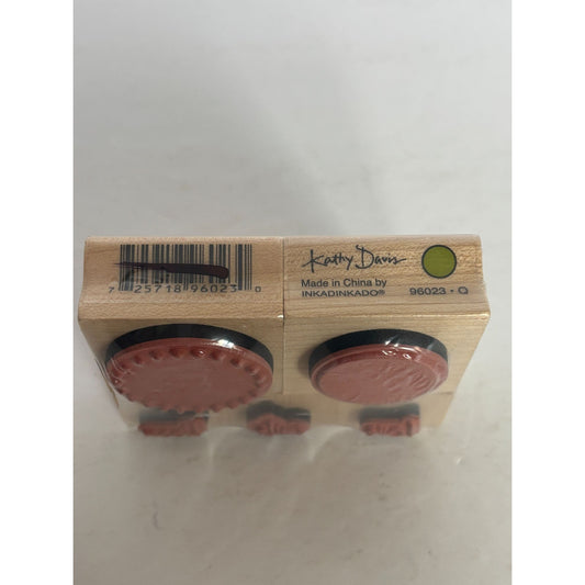 Inkadinkado Rubber Stamp Love Smile Bloom Polka Dot Circle Kathy Davis Set of 5