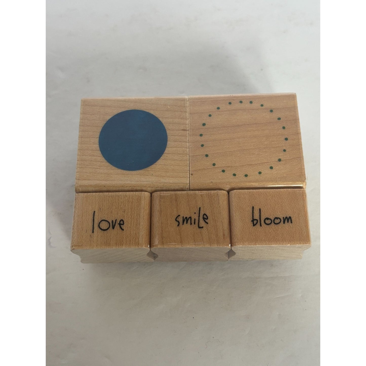 Inkadinkado Rubber Stamp Love Smile Bloom Polka Dot Circle Kathy Davis Set of 5