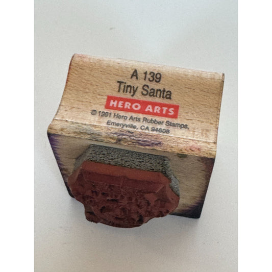 Hero Arts Rubber Stamp Tiny Santa Claus Christmas Gift Tag Card Making Holidays