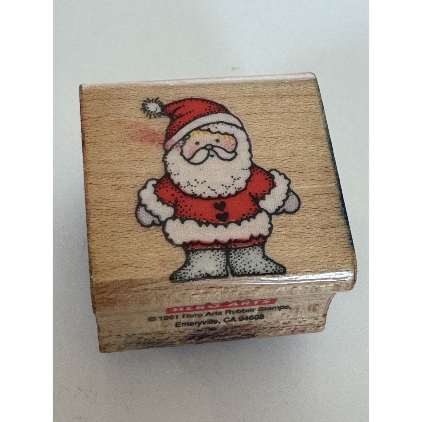 Hero Arts Rubber Stamp Tiny Santa Claus Christmas Gift Tag Card Making Holidays