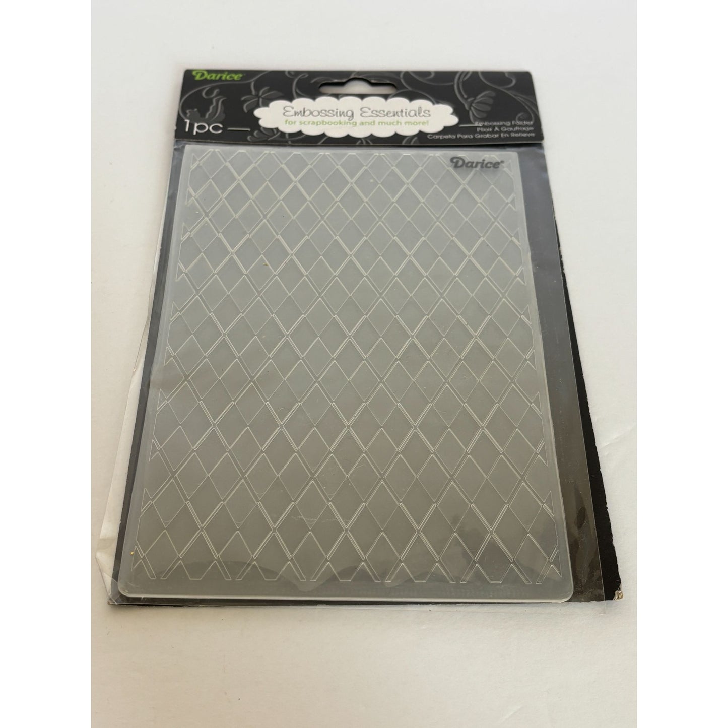 Darice Embossing Essentials Folder Argyle Pattern Diamond Background Paper Craft