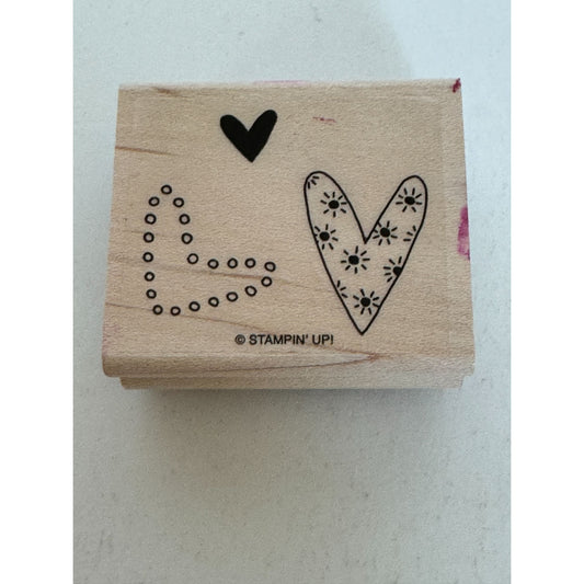 Stampin Up Rubber Stamp Trio of Hearts Love Card Making Crafts Valentines Day