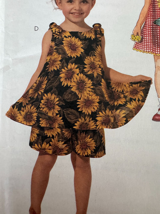 McCalls Sewing Pattern 7146 Girls Dress Tops Pants Shorts Sizes 4 5 6 Easy Uncut