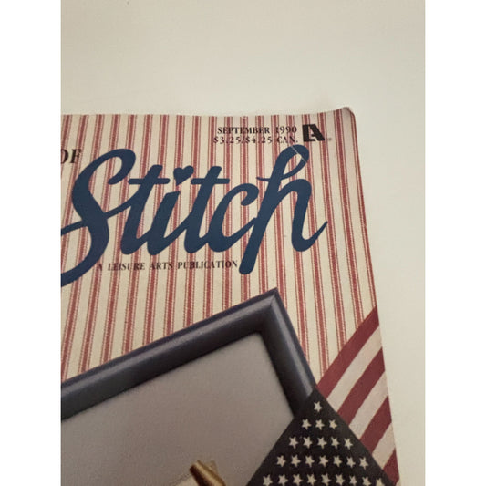 For The Love Of Cross Stitch Magazine September 1990 American Flag Patriotic Art