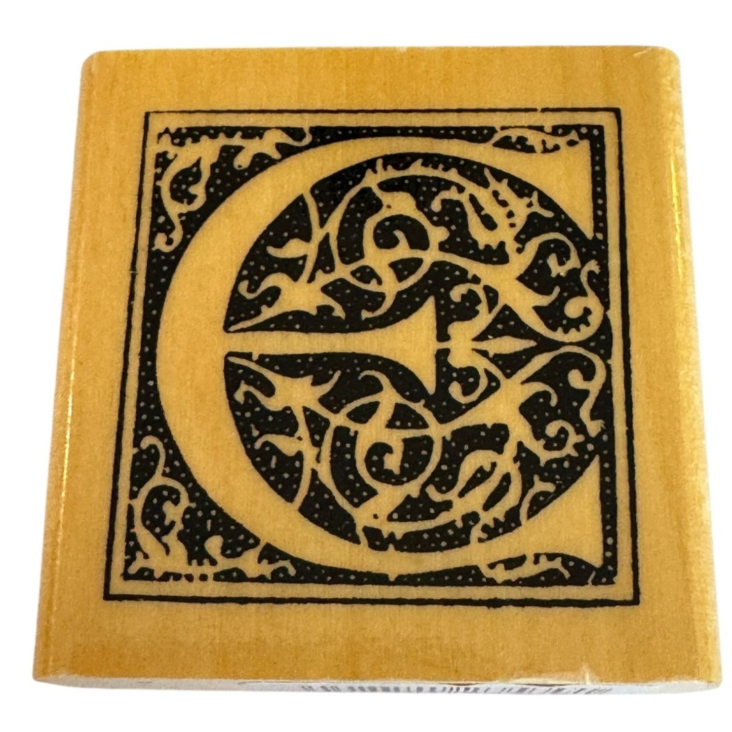 Anitas Rubber Stamp Decorative Letter E Initial Craft Square Ornate Card Making