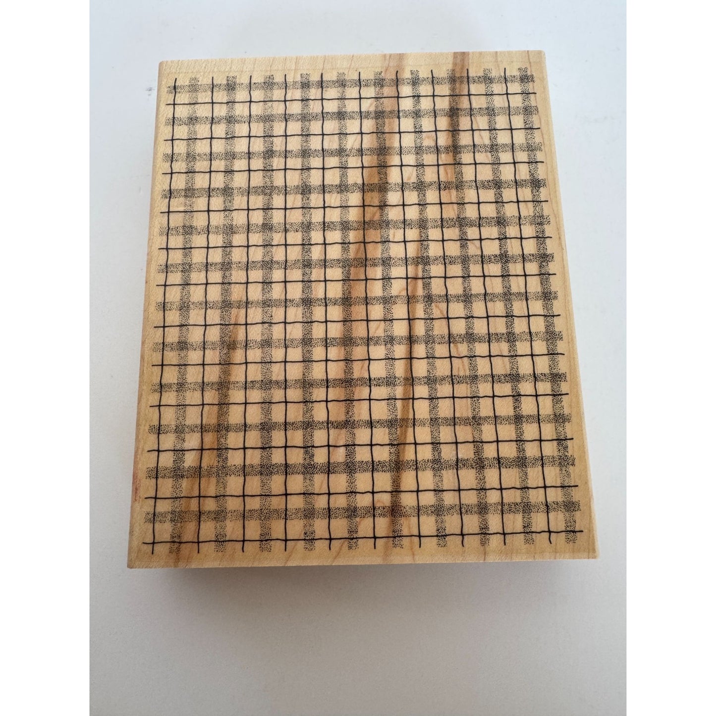 Stampin Up Wood Rubber Stamp Stripple Plaid Stripes Background Large Big Texture