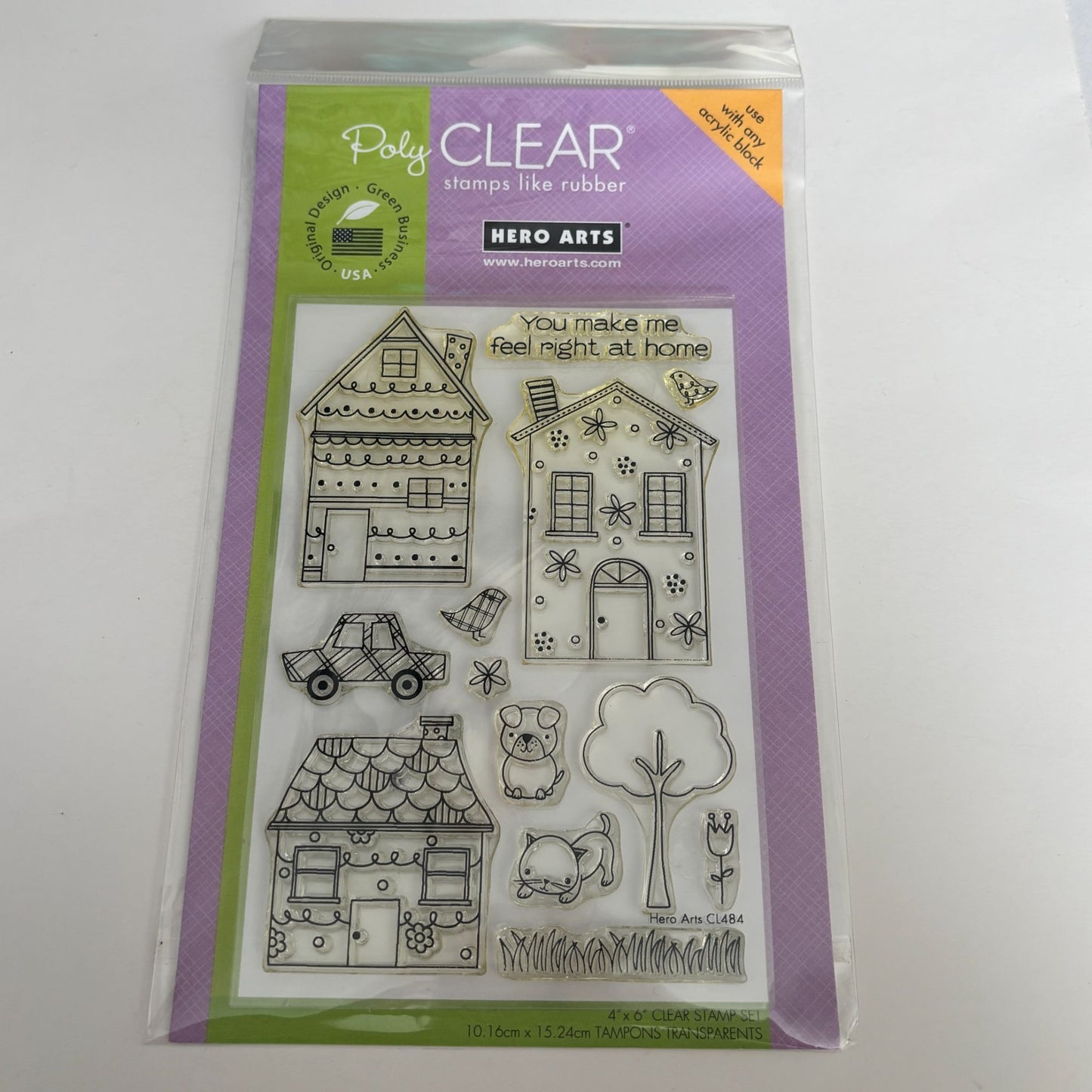 Hero Arts Poly Clear Stamp Set Whimsical House Real Estate Realtor Cardmaking 4x6 Photopolymer