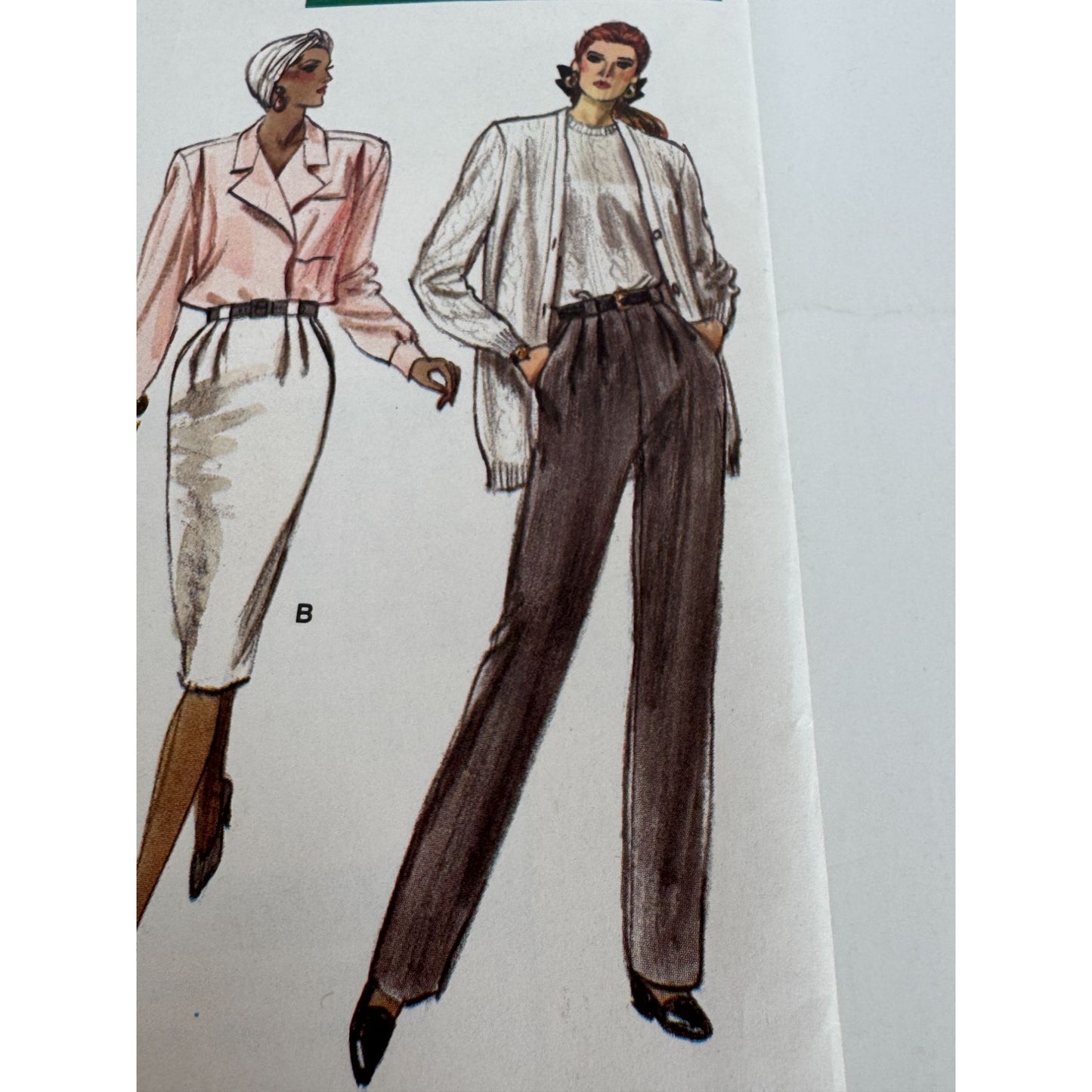 Vogue Sewing Pattern 7101 Straight Skirt Pants 6 8 10 Vintage 1980s Easy Uncut