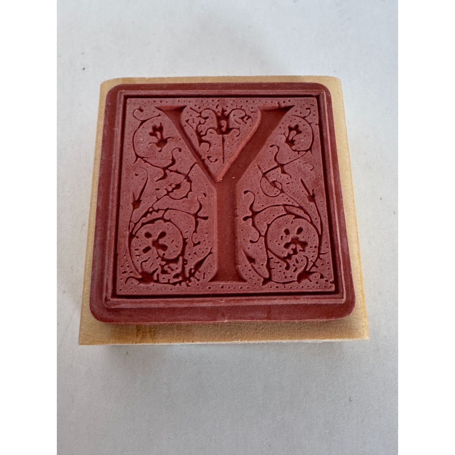 Anitas Rubber Stamp Decorative Letter Y Initial Square Ornate Card Making Craft