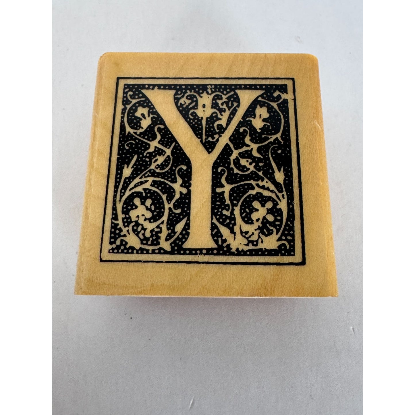 Anitas Rubber Stamp Decorative Letter Y Initial Square Ornate Card Making Craft