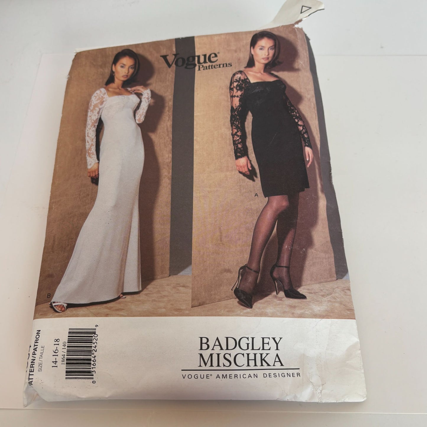 Vogue Sewing Pattern 1864 Wedding Dress Gown Lace Badgley Mischka CUT 14 16 18