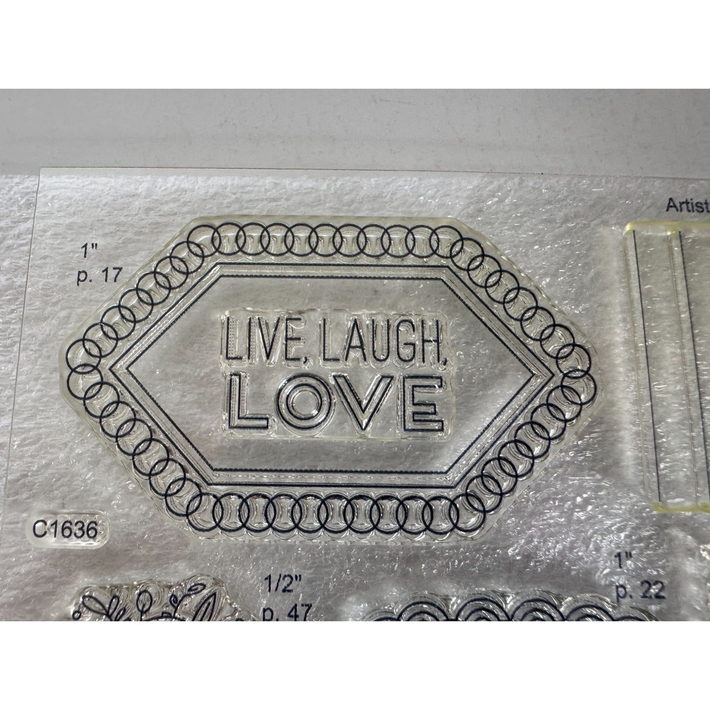 CTMH My Acrylix Acrylic Stamp Set Live Laugh For You Thank You Card Love C1636