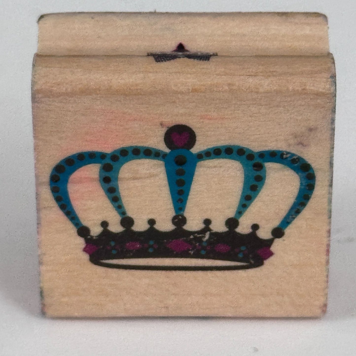 Cake Rubber Stamp Royal Crown King Queen Prince Princess Hat Wood Mounted Craft