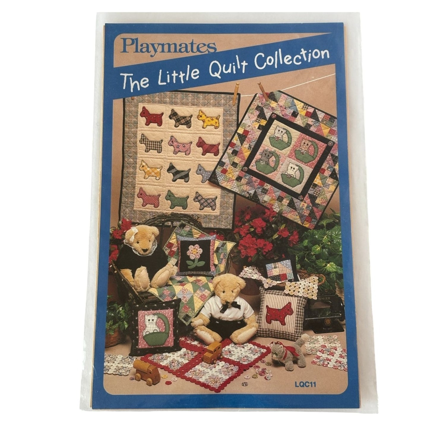 Playmates Quilting Patterns Little Quilt Collection Cat Scottie Dog Pillow Scrap