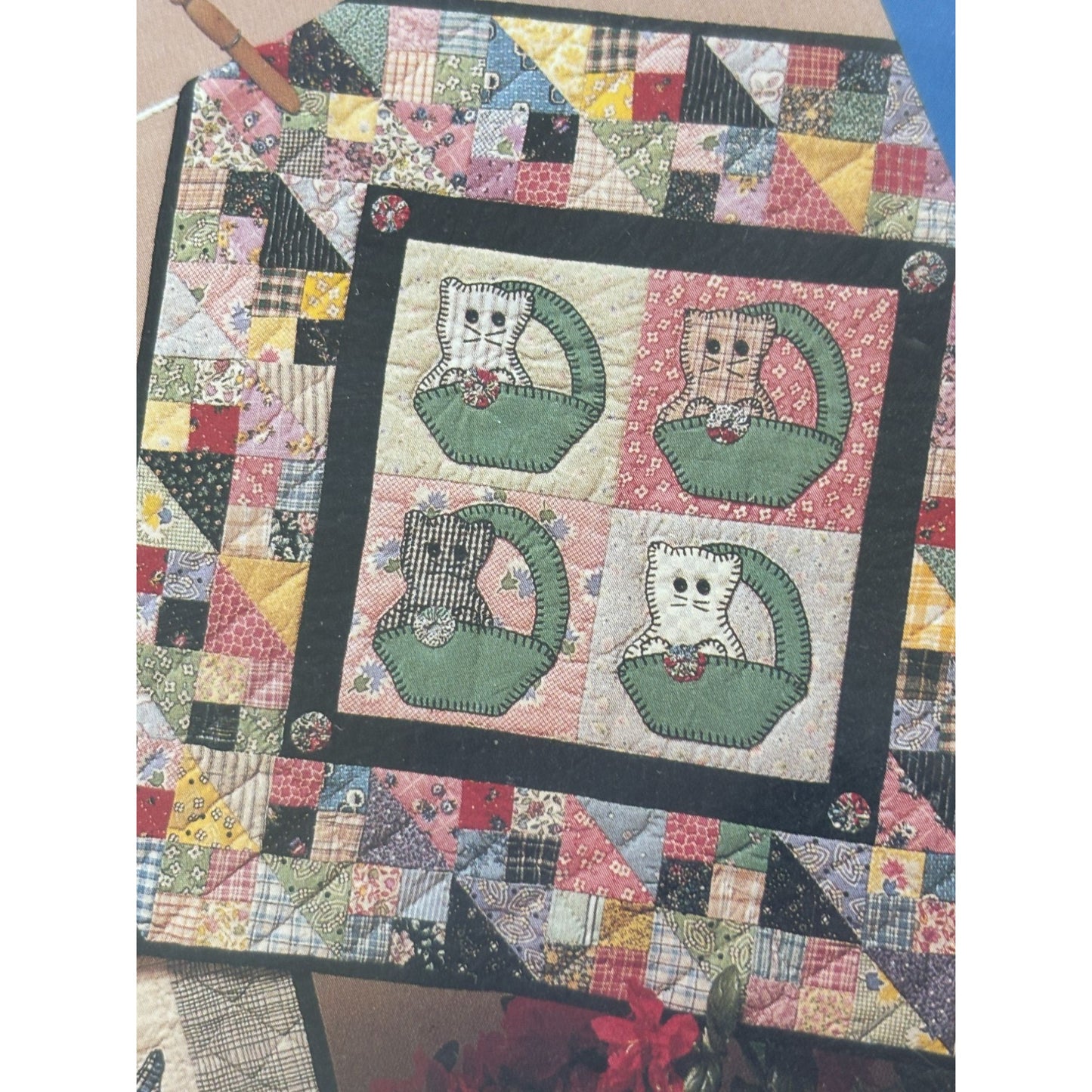 Playmates Quilting Patterns Little Quilt Collection Cat Scottie Dog Pillow Scrap
