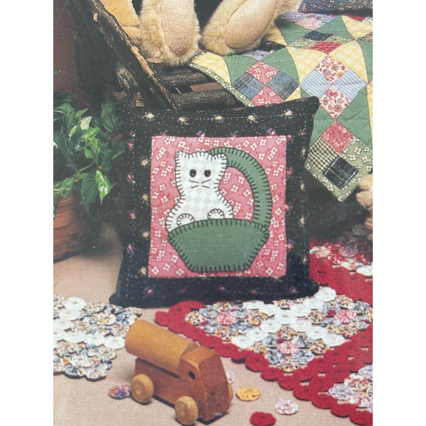 Playmates Quilting Patterns Little Quilt Collection Cat Scottie Dog Pillow Scrap