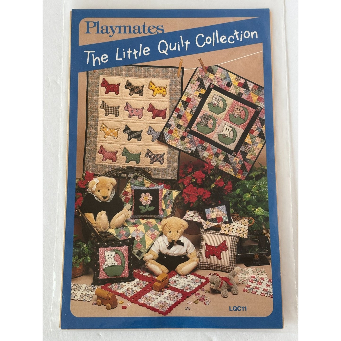 Playmates Quilting Patterns Little Quilt Collection Cat Scottie Dog Pillow Scrap