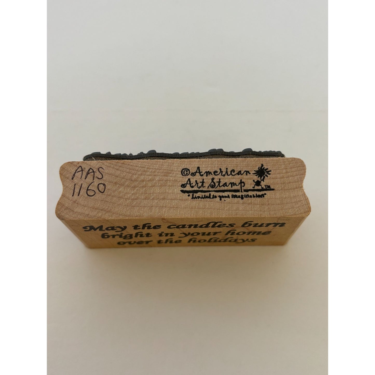 American Art Rubber Stamp May The Candles Burn Bright In Your Home Holidays Word