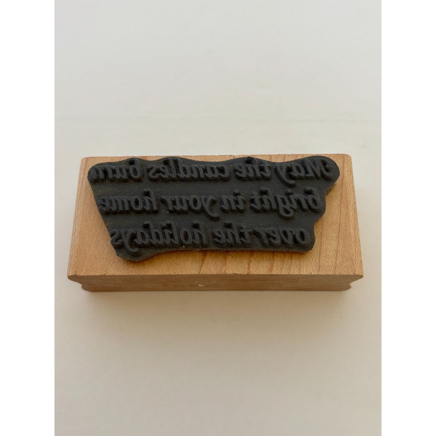 American Art Rubber Stamp May The Candles Burn Bright In Your Home Holidays Word