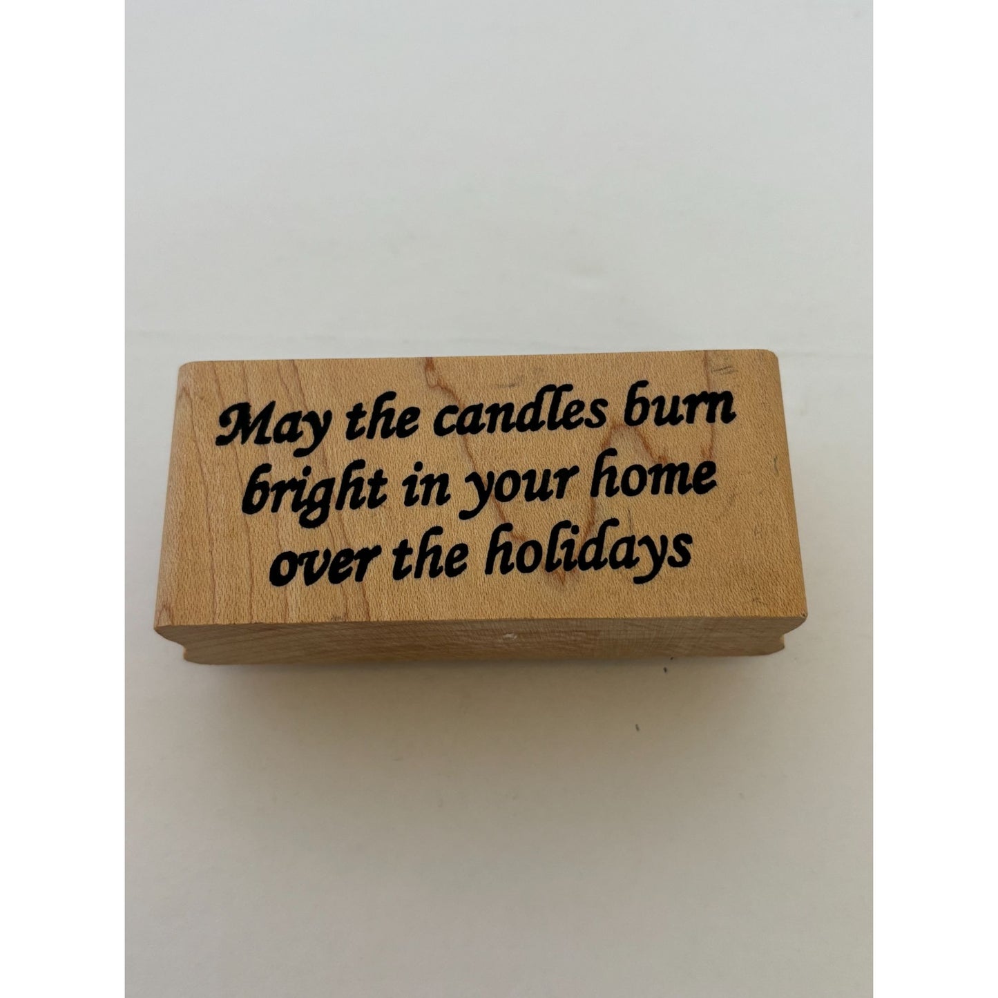 American Art Rubber Stamp May The Candles Burn Bright In Your Home Holidays Word