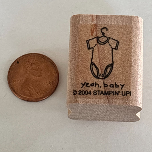 Stampin Up Rubber Stamp Yeah Baby Shower Invitation Cardmaking Romper Mini Small