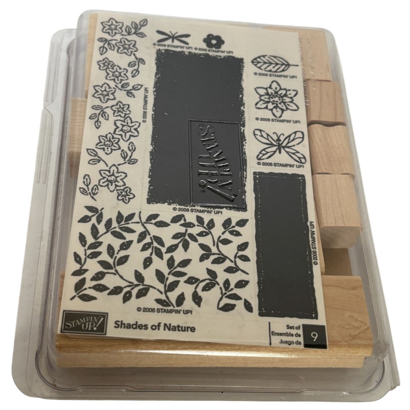 Stampin Up Rubber Stamps Shades of Nature Ivy Vines Floral Border Leaf Set of 9