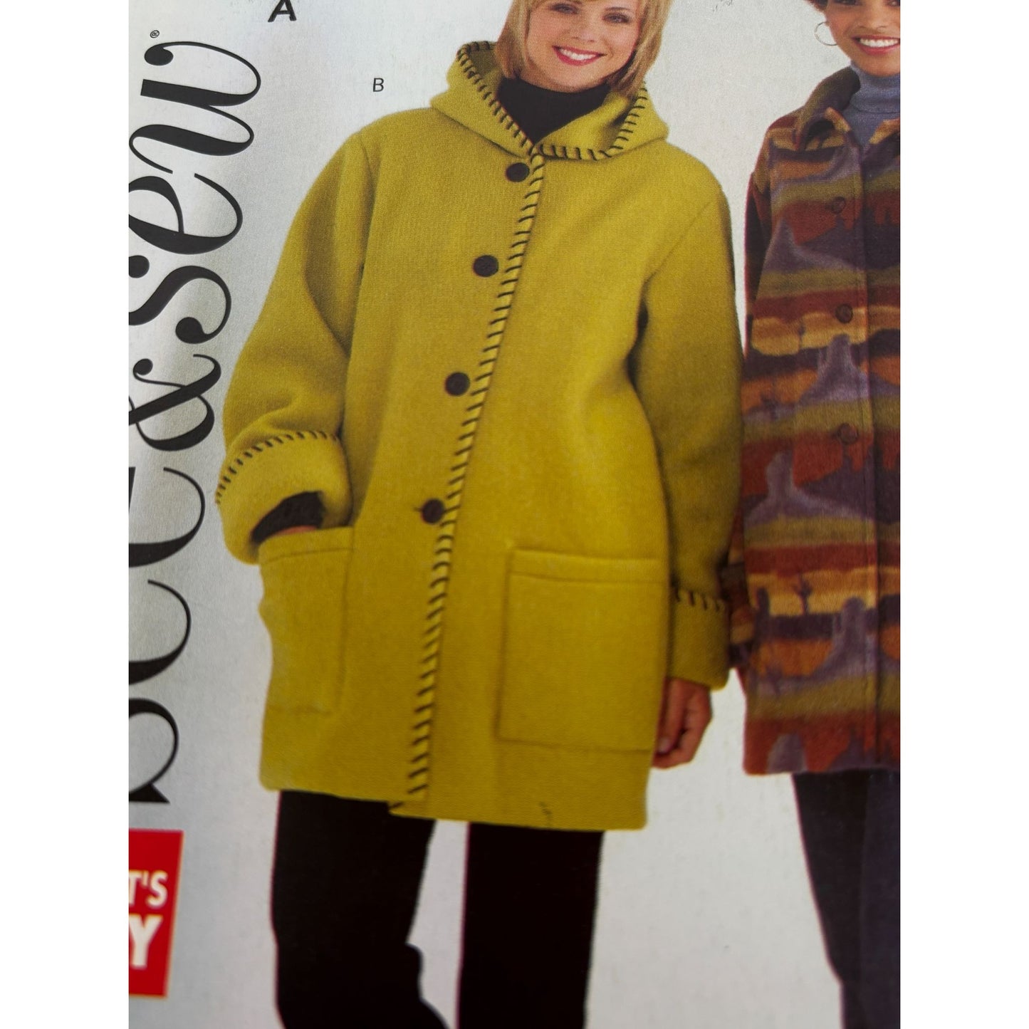 Butterick See and Sew Sewing Pattern B4331 Fleece Jacket Sizes 6 8 10 Easy Uncut