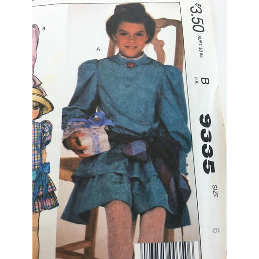 McCalls Sewing Pattern 9335 Girls Dress Church Easter Spring Size 6 Nannette UC