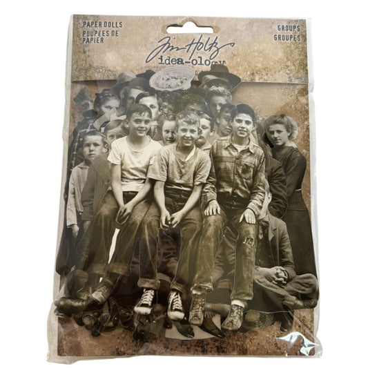 Tim Holtz Idea-Ology Paper Dolls Groups Clipped Portrait Collage Mixed Media Art