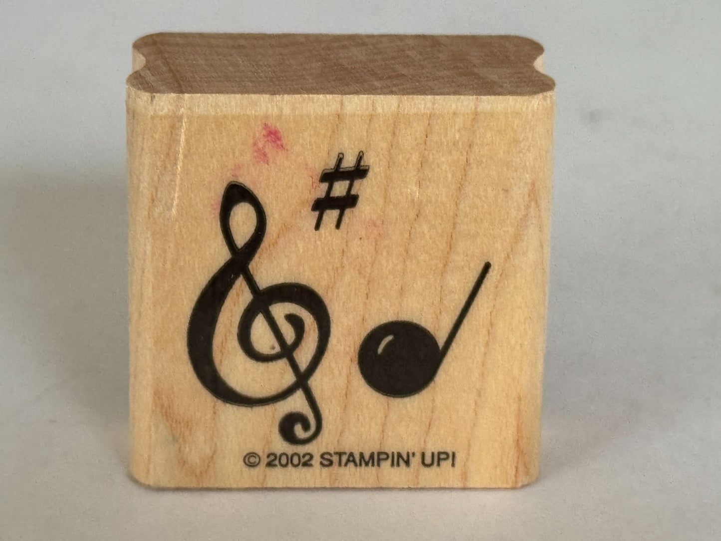 Stampin Up Rubber Stamp Musical Notes Treble Clef Sharp Quarter Note Music Wood