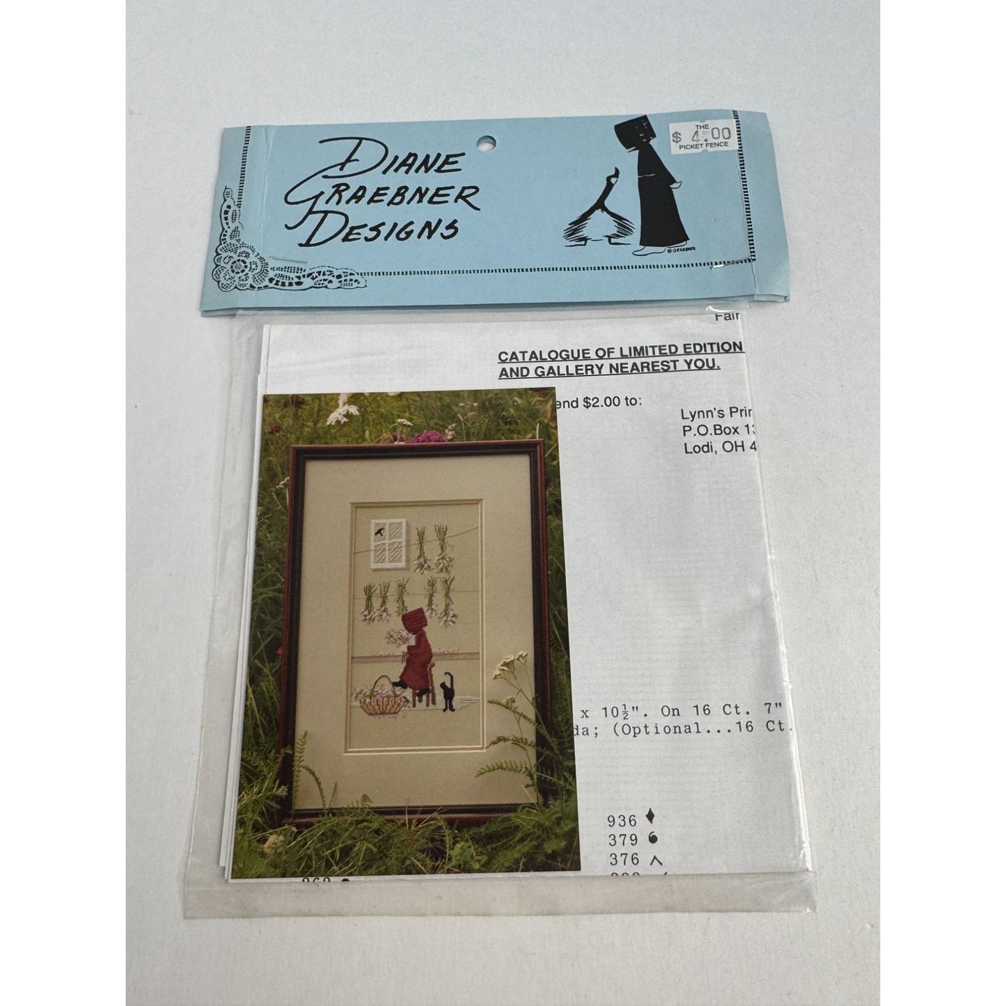Diane Graebner Designs Counted Cross Stitch Pattern Part Of The Family Girl Cat
