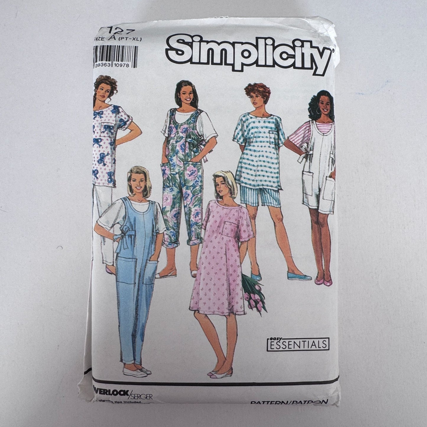 Simplicity Sewing Pattern 7127 Maternity Dress Jumpsuit Top Pants Shorts 90s Relaxed Fit Pregnancy Wear 6-24 Uncut